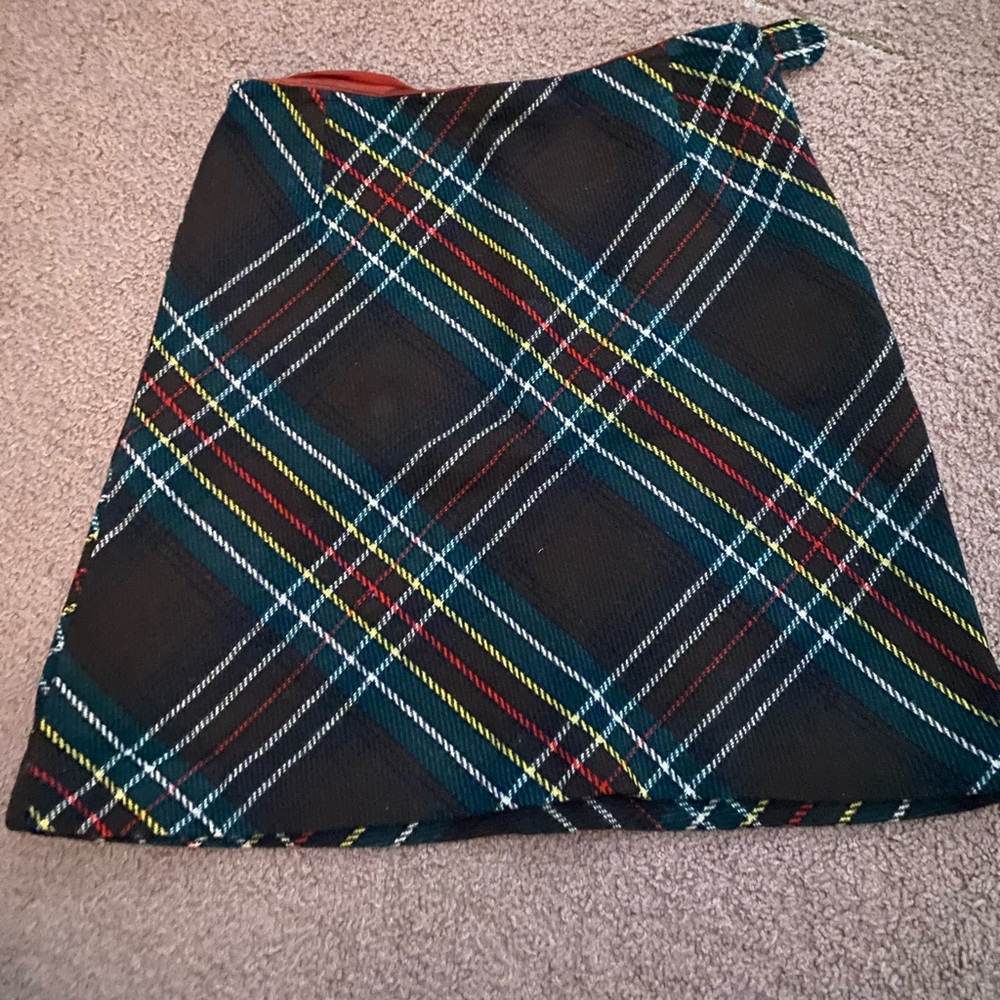 Vintage mini wool plaid skirt women’s 00/0